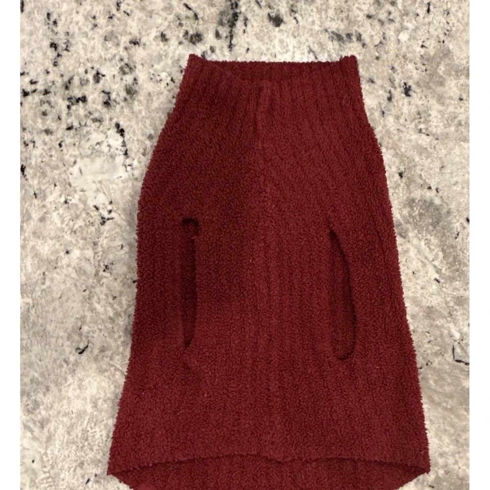 Barefoot Dreams CozyChic Pet Sweater Cranberry Red Dog Sweater Size Large